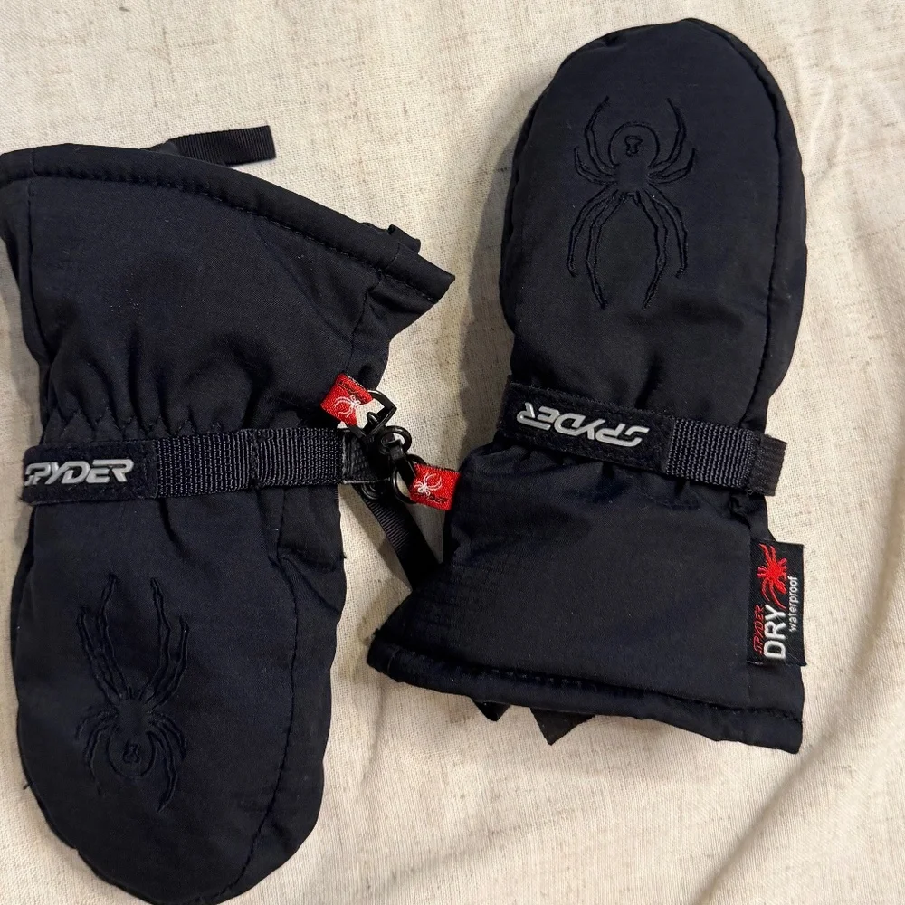 Spyder Mittens BLK Velcro sides SMALL
